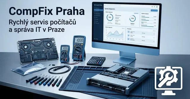 Obálka webu CompFix Praha vytvořená v OAZEE