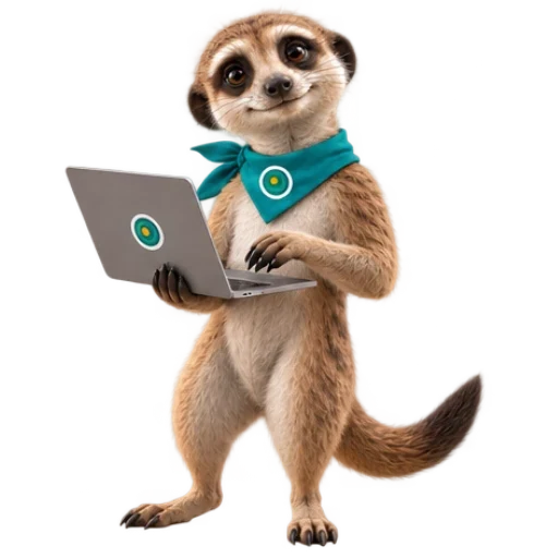 Ozee, maskot OAZEE, s notebookem