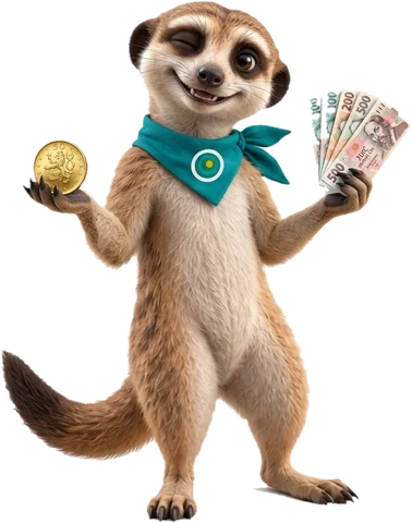 Ozee, maskot OAZEE, s korunami v ruce